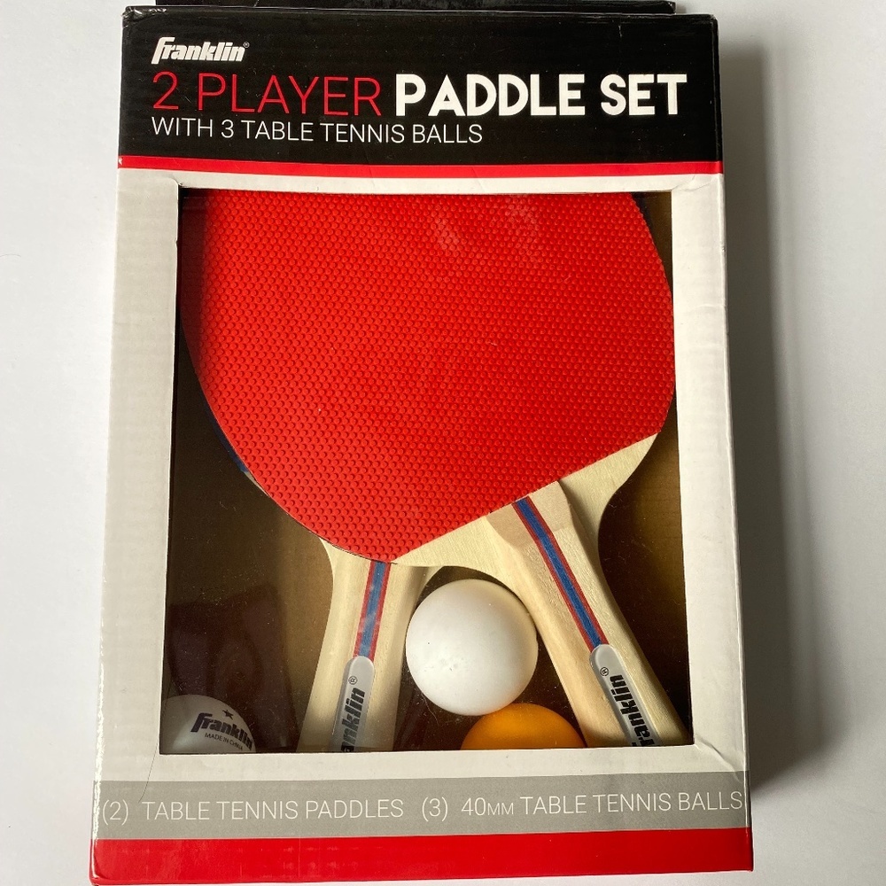 2 Player Paddle Set with 3 Table Tennis‎ Balls